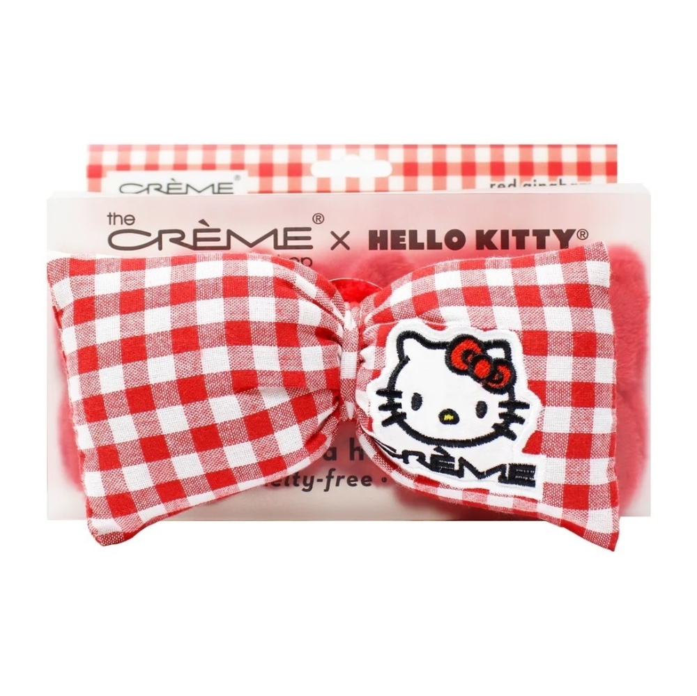 Hello Kitty x The Crème Plush Spa Teddy Headyband Red Gingham